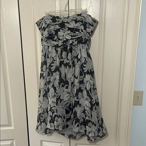 Floral Black and White Dress